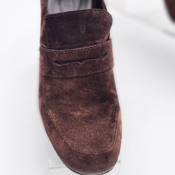 Born Tyndall Penny Loafer Womens Suede Heel Brown Size 7.5 S0042 - Picture 4 of 8